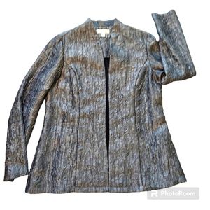 Coldwater Creek Jacket LS Open Front Unlined Classic Travels Well Gray..S.. NWOT